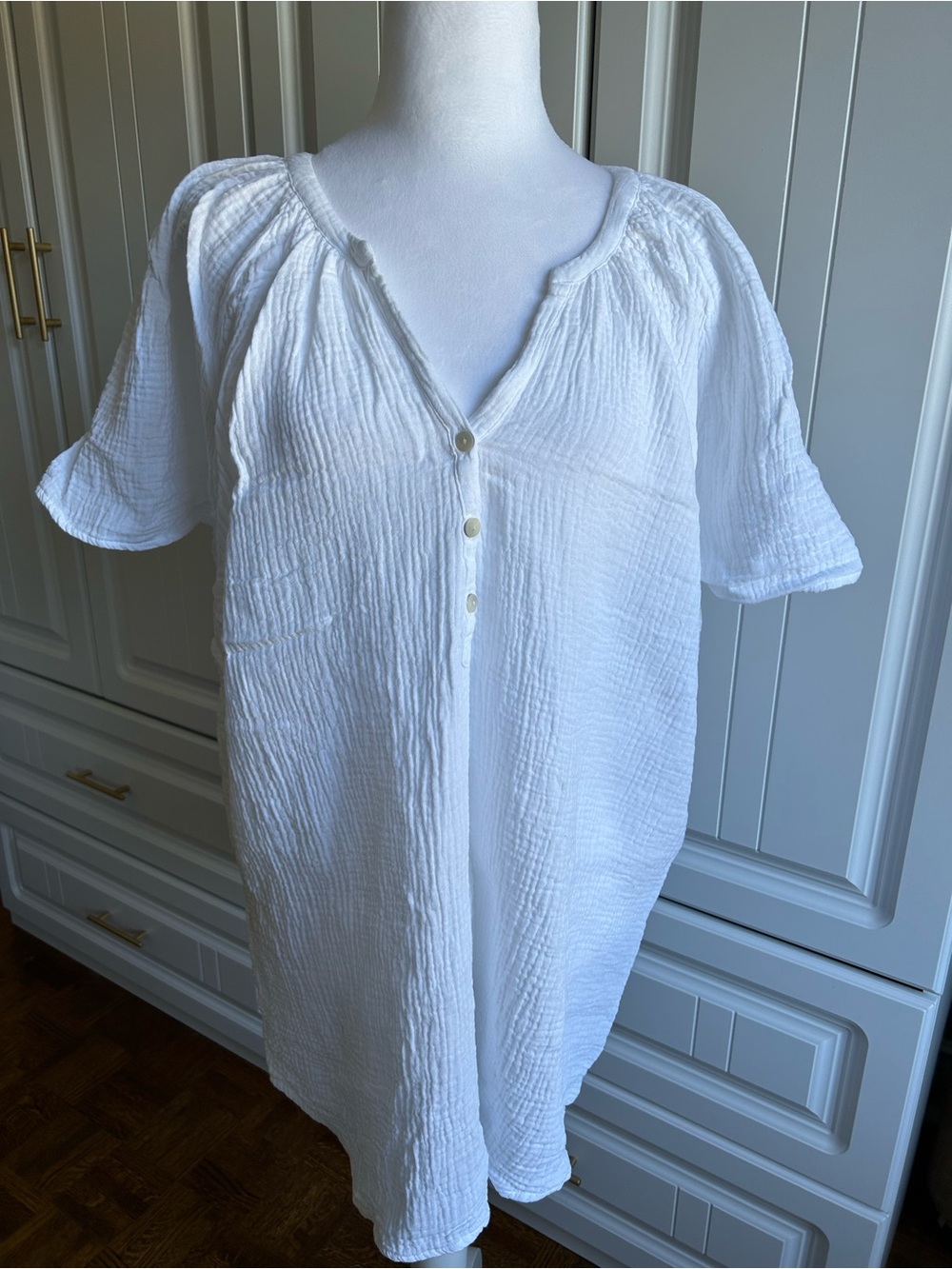 White Cotton Gauze Tunic